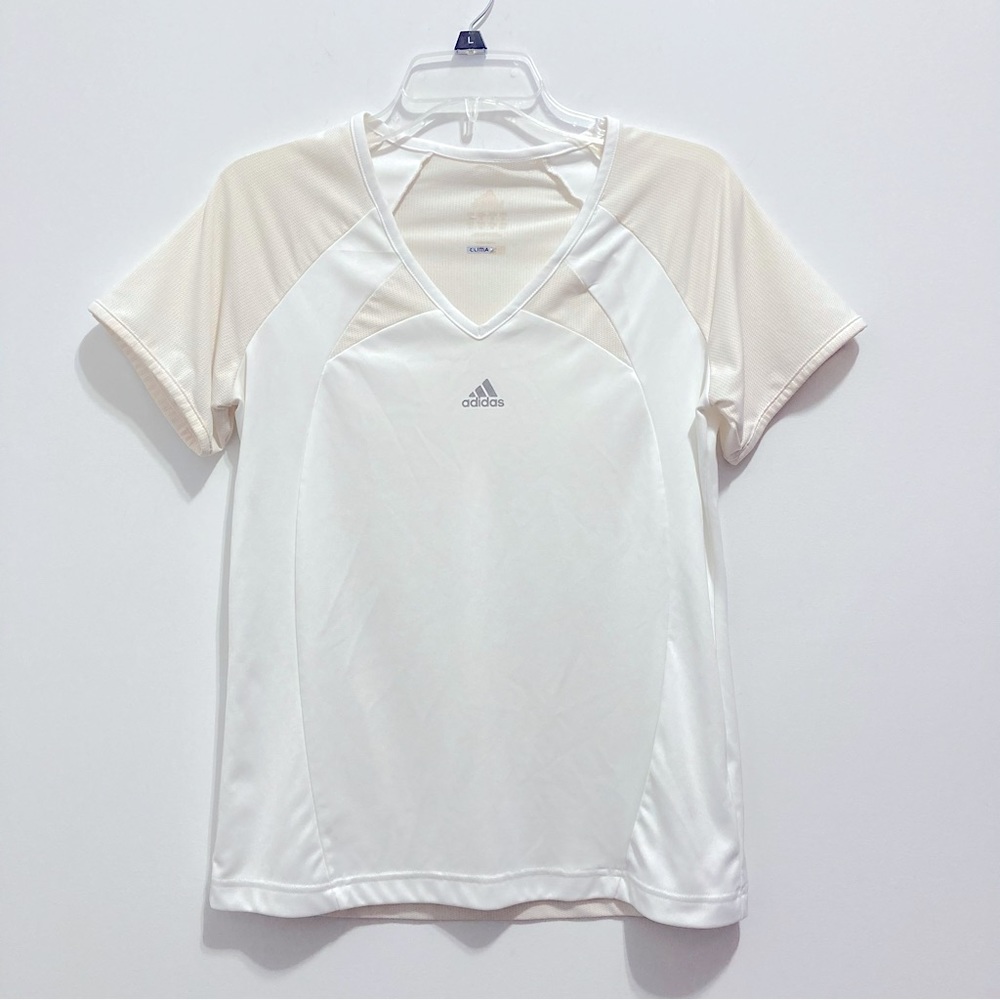 Adidas Climacool Woman’s V-Neck White Tee Shirt